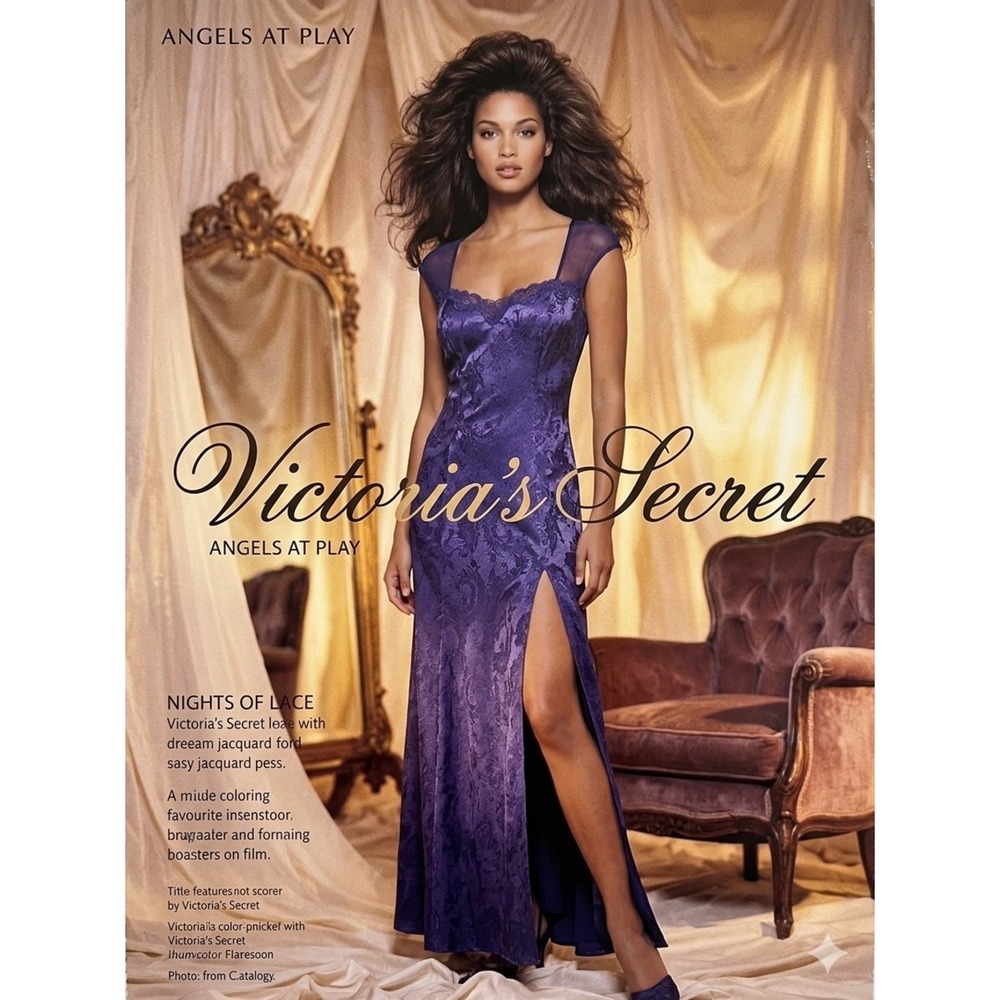 Vtg Victoria's Secret Gold Label Midnight Blue Jacquard Maxi Dress M Whimsigoth